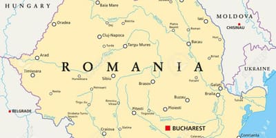 Kort af búkarest rúmeníu